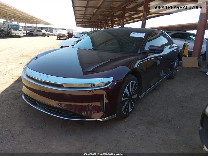 2023 Lucid Air Pure VIN: 50EA1PFA9PA007068 Lot: 45206716