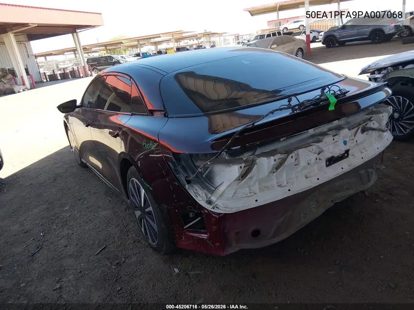 2023 Lucid Air Pure VIN: 50EA1PFA9PA007068 Lot: 45206716