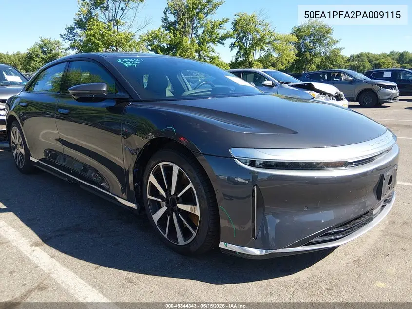 2023 Lucid Air Pure VIN: 50EA1PFA2PA009115 Lot: 45344343