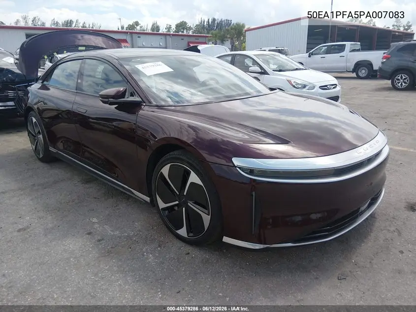 2023 Lucid Air Pure VIN: 50EA1PFA5PA007083 Lot: 45379286