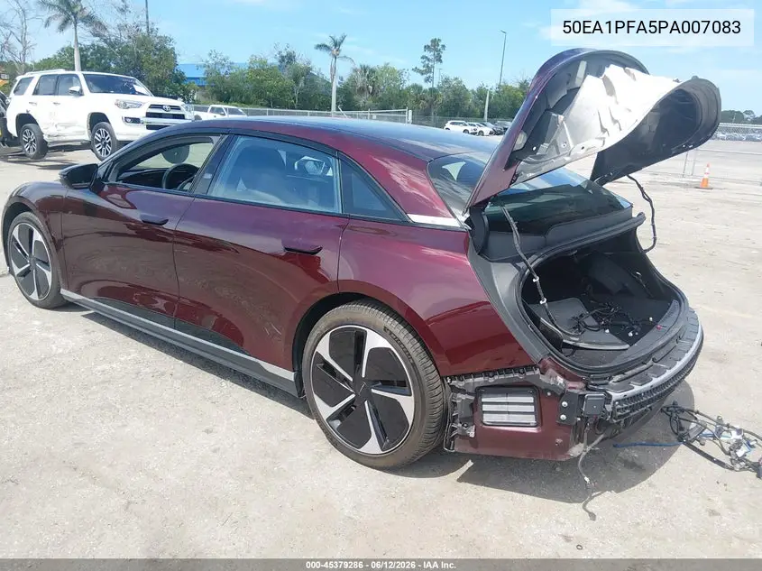 2023 Lucid Air Pure VIN: 50EA1PFA5PA007083 Lot: 45379286