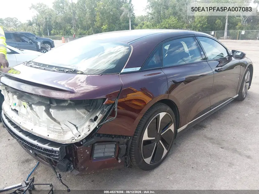 2023 Lucid Air Pure VIN: 50EA1PFA5PA007083 Lot: 45379286