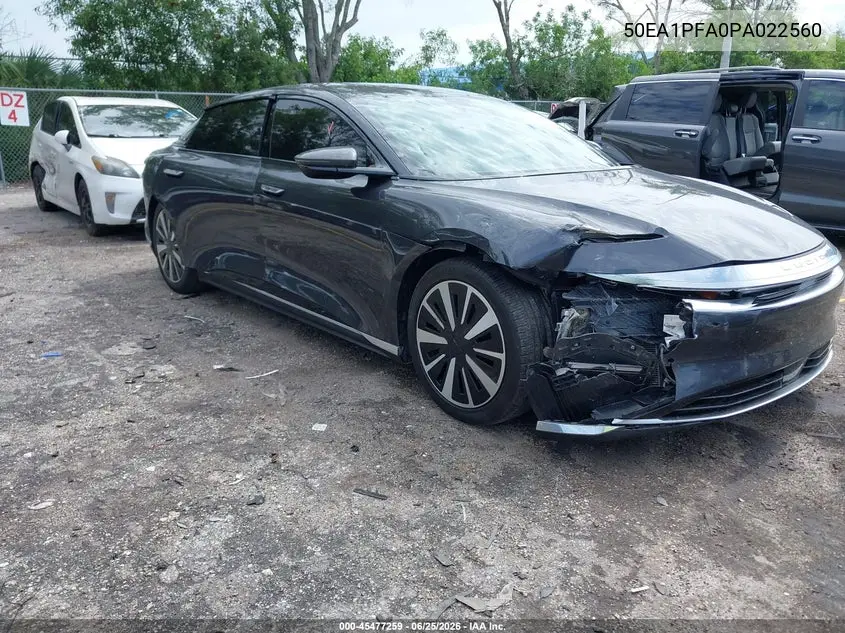2023 Lucid Air Pure VIN: 50EA1PFA0PA022560 Lot: 45477259