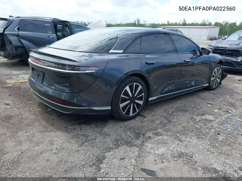 2023 Lucid Air Pure VIN: 50EA1PFA0PA022560 Lot: 45477259