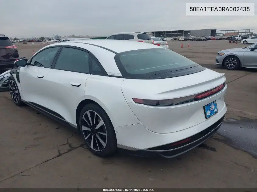 2024 Lucid Air Touring VIN: 50EA1TEA0RA002435 Lot: 44375349