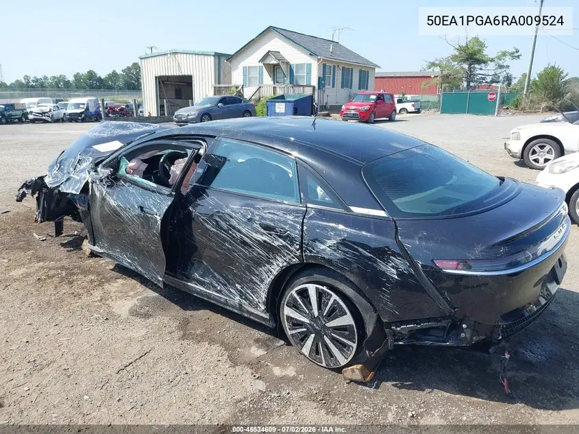 2024 Lucid Air Pure VIN: 50EA1PGA6RA009524 Lot: 45534609
