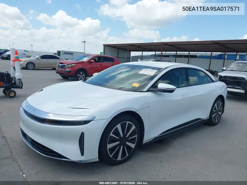 2025 Lucid Air Touring VIN: 50EA1TEA9SA017571 Lot: 45512497