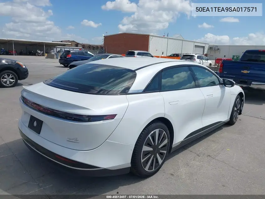 2025 Lucid Air Touring VIN: 50EA1TEA9SA017571 Lot: 45512497