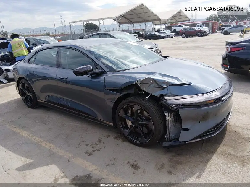 2025 Lucid Air Pure VIN: 50EA1PGA6SA006998 Lot: 45538483