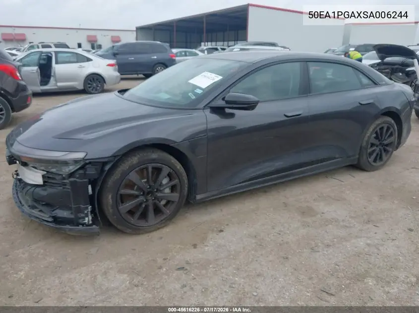 2025 Lucid Air Pure VIN: 50EA1PGAXSA006244 Lot: 45616226