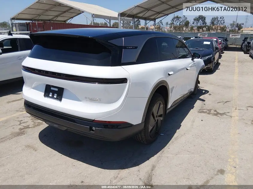 2026 Lucid Gravity Grand Touring VIN: 7UUG1GHK6TA020312 Lot: 45342477