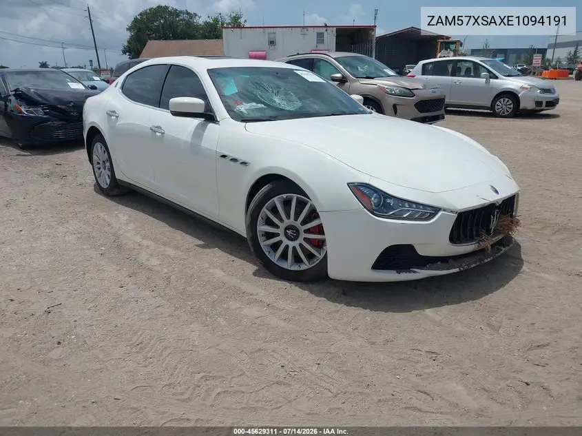 2014 Maserati Ghibli VIN: ZAM57XSAXE1094191 Lot: 45629311