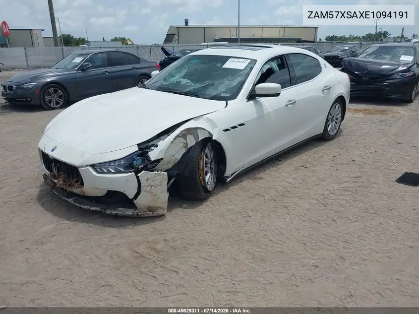 2014 Maserati Ghibli VIN: ZAM57XSAXE1094191 Lot: 45629311