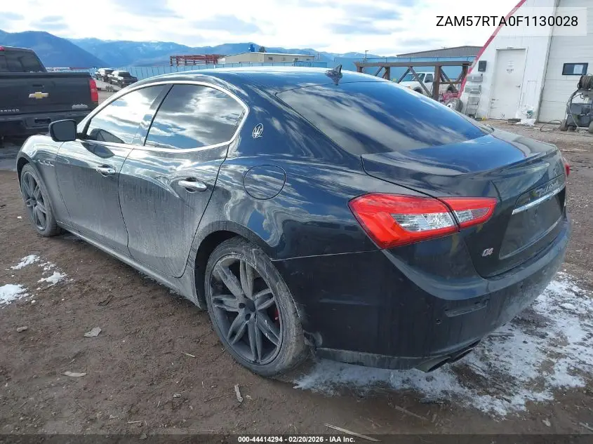 2015 Maserati Ghibli S Q4 VIN: ZAM57RTA0F1130028 Lot: 44414294