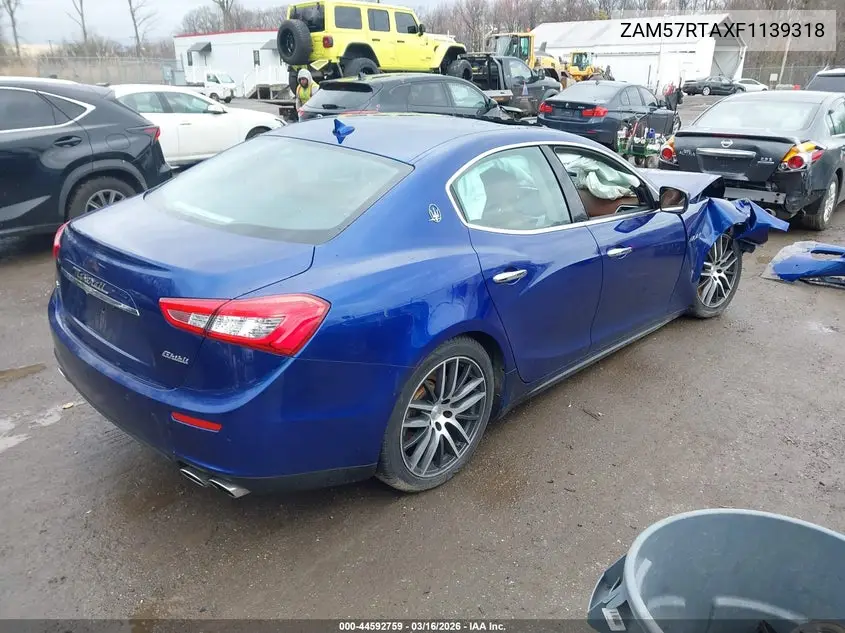 2015 Maserati Ghibli S Q4 VIN: ZAM57RTAXF1139318 Lot: 46474666