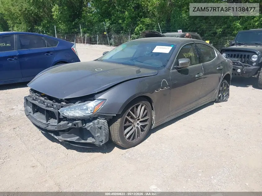 2015 Maserati Ghibli S Q4 VIN: ZAM57RTA3F1138477 Lot: 45080623
