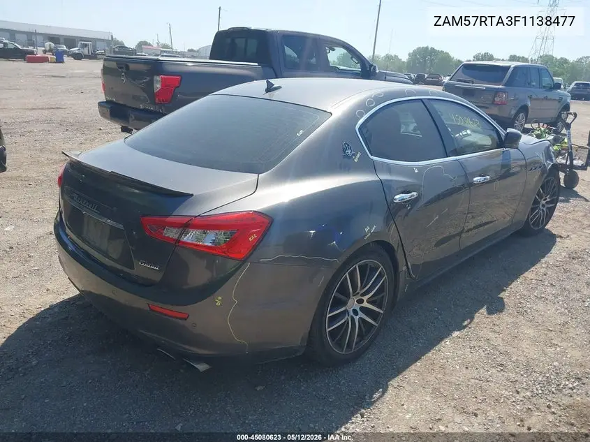 2015 Maserati Ghibli S Q4 VIN: ZAM57RTA3F1138477 Lot: 45080623