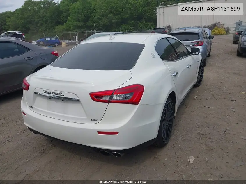 2015 Maserati Ghibli S Q4 VIN: ZAM57RTA8F1131699 Lot: 45211202