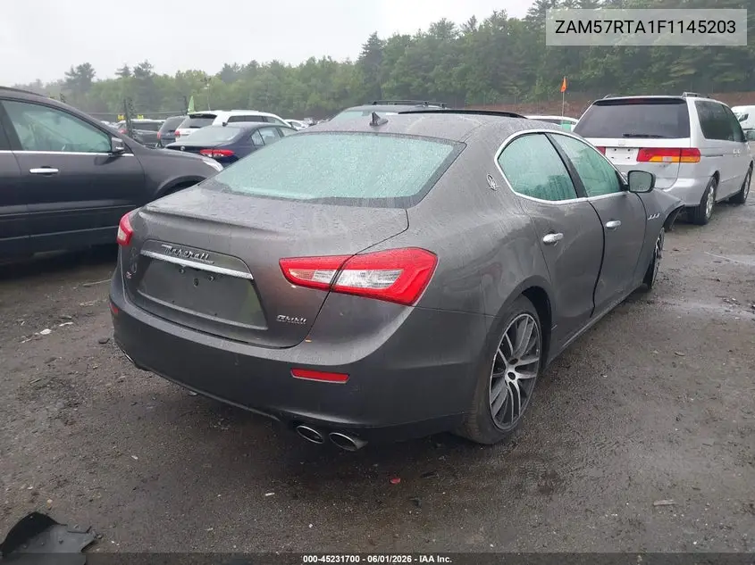 2015 Maserati Ghibli S Q4 VIN: ZAM57RTA1F1145203 Lot: 45231700