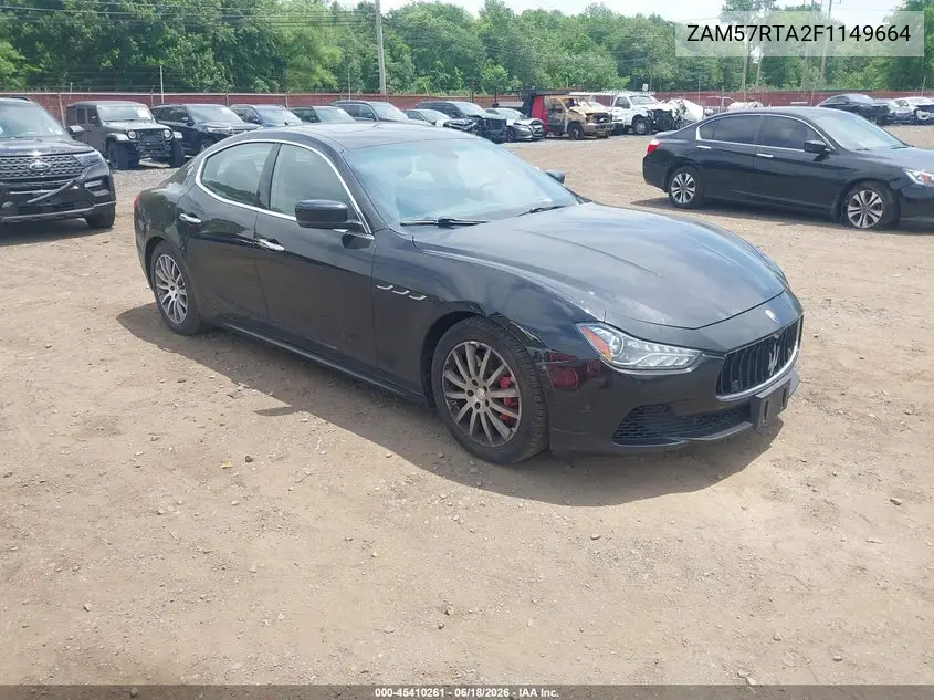 2015 Maserati Ghibli S Q4 VIN: ZAM57RTA2F1149664 Lot: 45410261