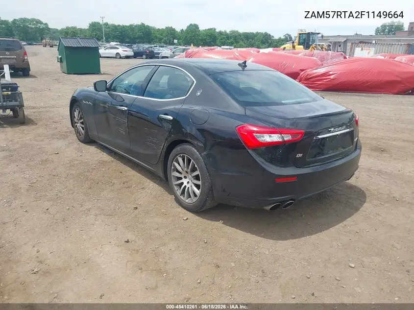 2015 Maserati Ghibli S Q4 VIN: ZAM57RTA2F1149664 Lot: 45410261