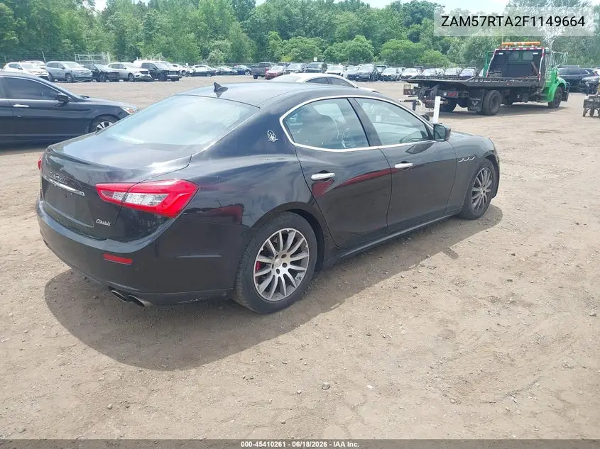 2015 Maserati Ghibli S Q4 VIN: ZAM57RTA2F1149664 Lot: 45410261