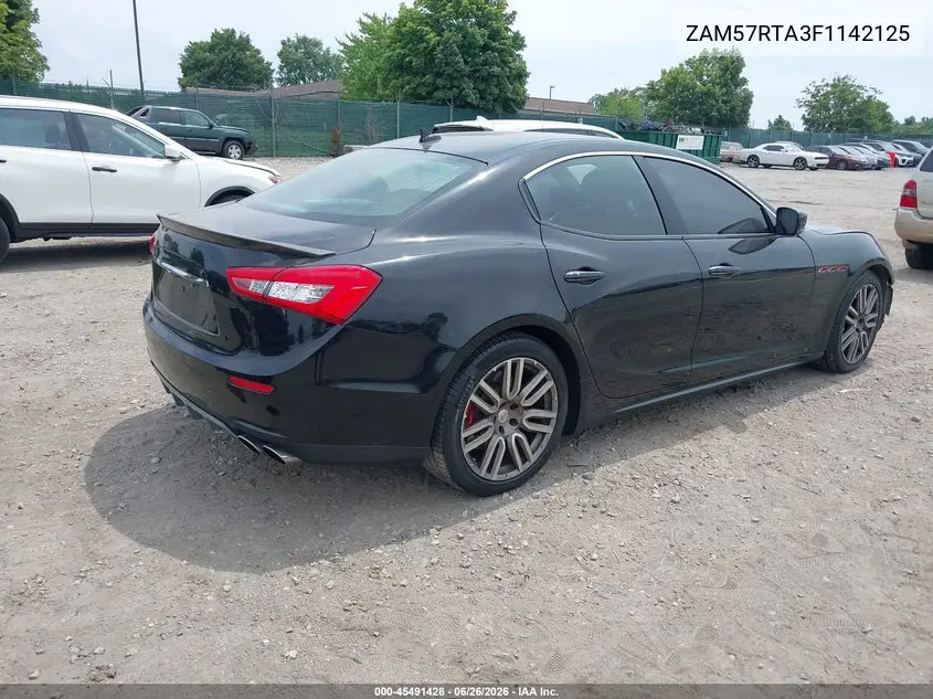 2015 Maserati Ghibli S Q4 VIN: ZAM57RTA3F1142125 Lot: 45491428