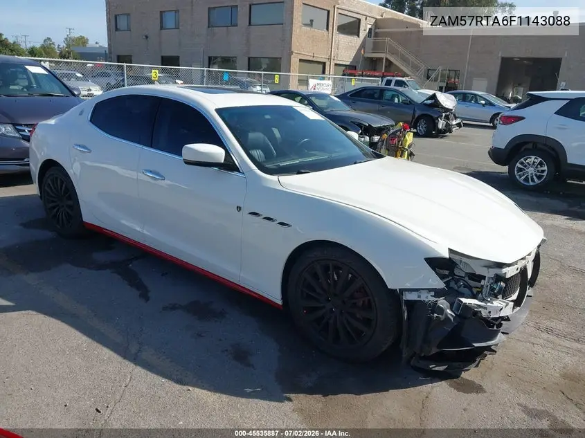 2015 Maserati Ghibli S Q4 VIN: ZAM57RTA6F1143088 Lot: 45535887