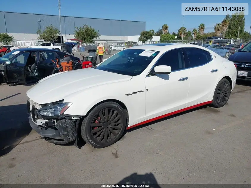 2015 Maserati Ghibli S Q4 VIN: ZAM57RTA6F1143088 Lot: 45535887