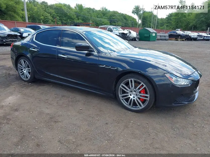 2015 Maserati Ghibli S Q4 VIN: ZAM57RTA4F1154171 Lot: 45555107