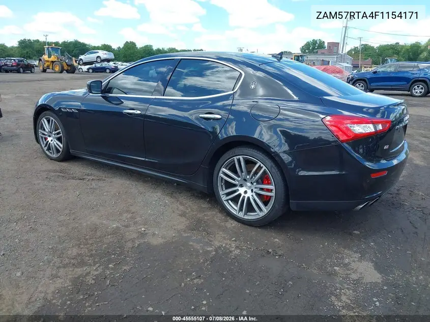 2015 Maserati Ghibli S Q4 VIN: ZAM57RTA4F1154171 Lot: 45555107