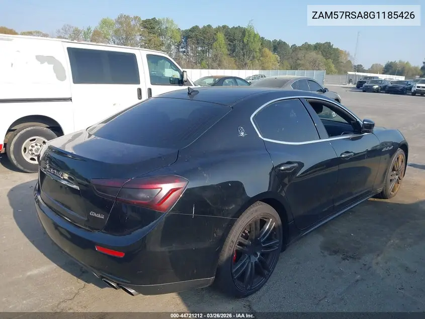 2016 Maserati Ghibli S VIN: ZAM57RSA8G1185426 Lot: 44721212