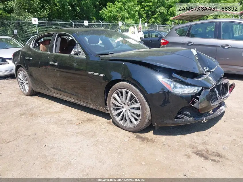 2016 Maserati Ghibli VIN: ZAM57XSA4G1188392 Lot: 45141885