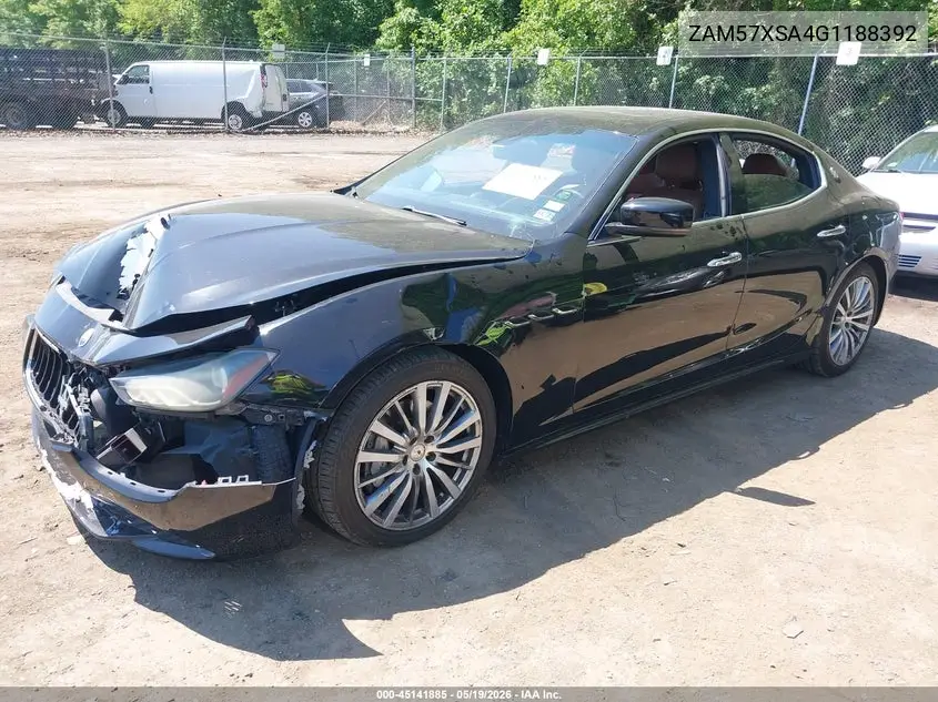 2016 Maserati Ghibli VIN: ZAM57XSA4G1188392 Lot: 45141885