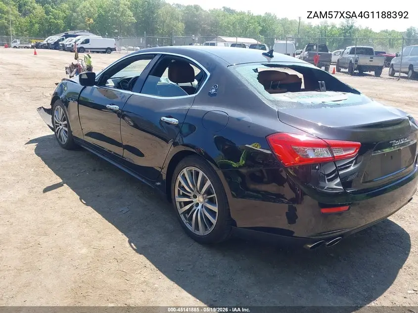 2016 Maserati Ghibli VIN: ZAM57XSA4G1188392 Lot: 45141885