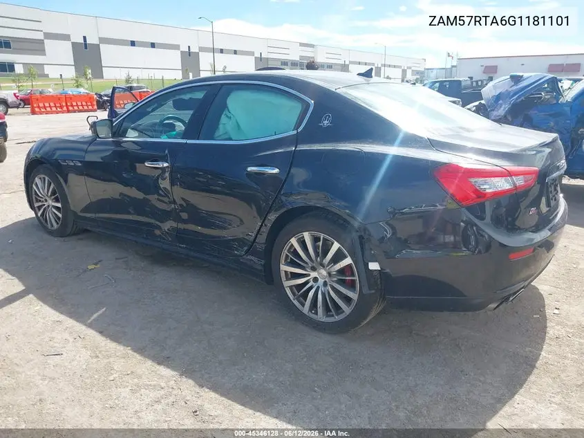 2016 Maserati Ghibli S Q4 VIN: ZAM57RTA6G1181101 Lot: 45346128