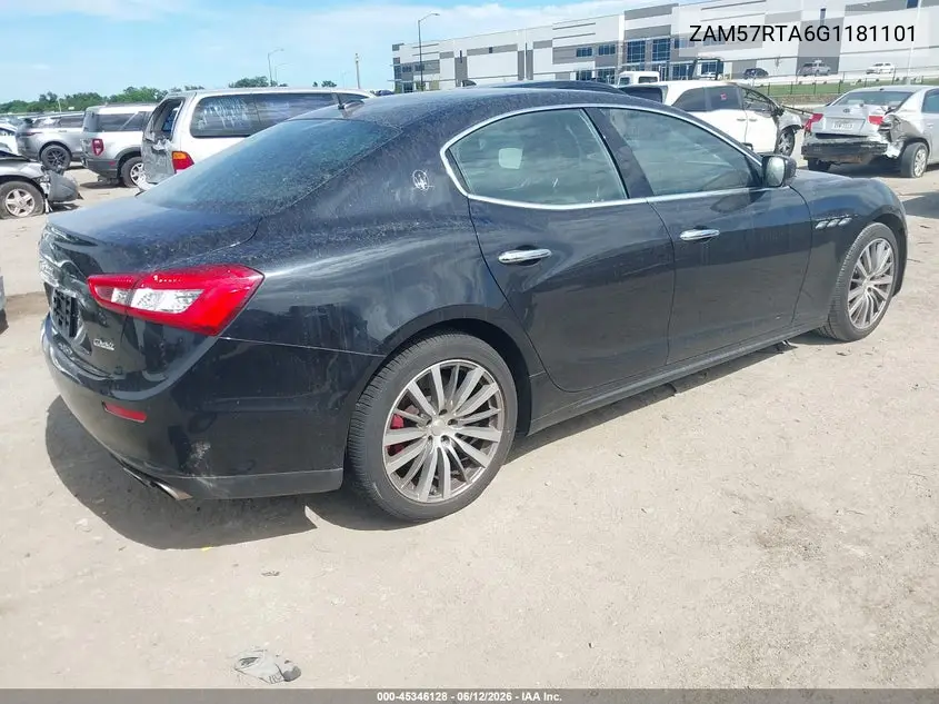2016 Maserati Ghibli S Q4 VIN: ZAM57RTA6G1181101 Lot: 45346128