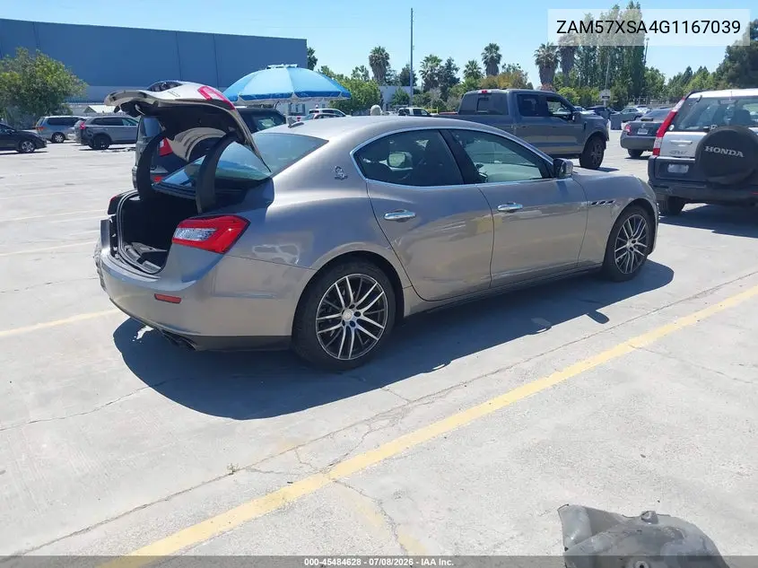 2016 Maserati Ghibli VIN: ZAM57XSA4G1167039 Lot: 45484628