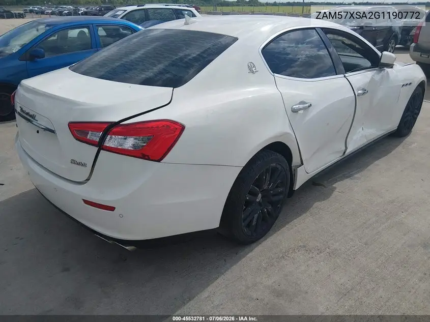 2016 Maserati Ghibli VIN: ZAM57XSA2G1190772 Lot: 45532781