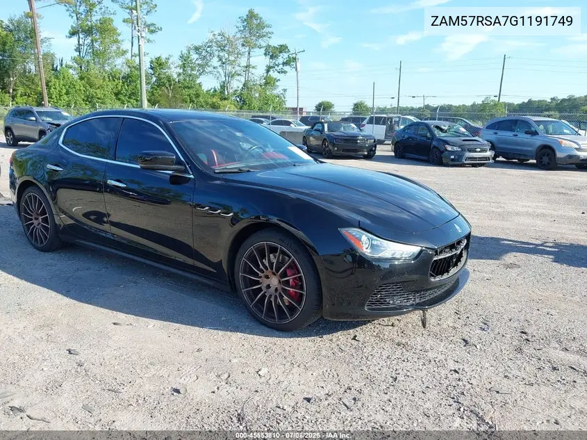 2016 Maserati Ghibli S VIN: ZAM57RSA7G1191749 Lot: 45553810