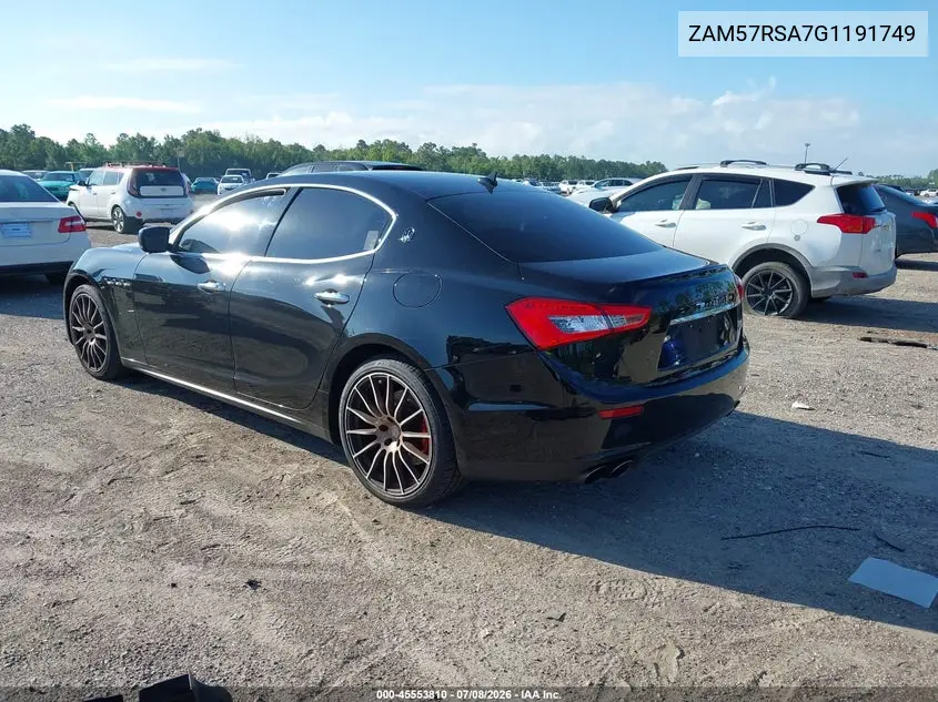 2016 Maserati Ghibli S VIN: ZAM57RSA7G1191749 Lot: 45553810