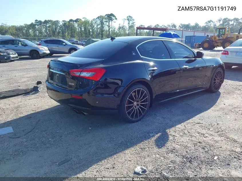 2016 Maserati Ghibli S VIN: ZAM57RSA7G1191749 Lot: 45553810