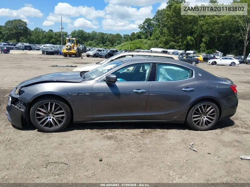 2016 Maserati Ghibli S Q4 VIN: ZAM57RTA2G1183802 Lot: 45554663
