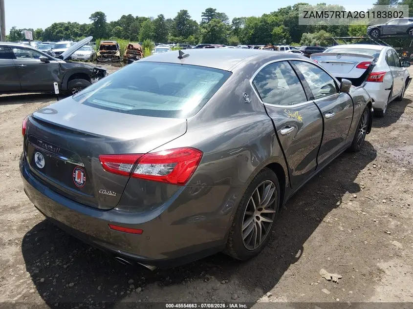 2016 Maserati Ghibli S Q4 VIN: ZAM57RTA2G1183802 Lot: 45554663
