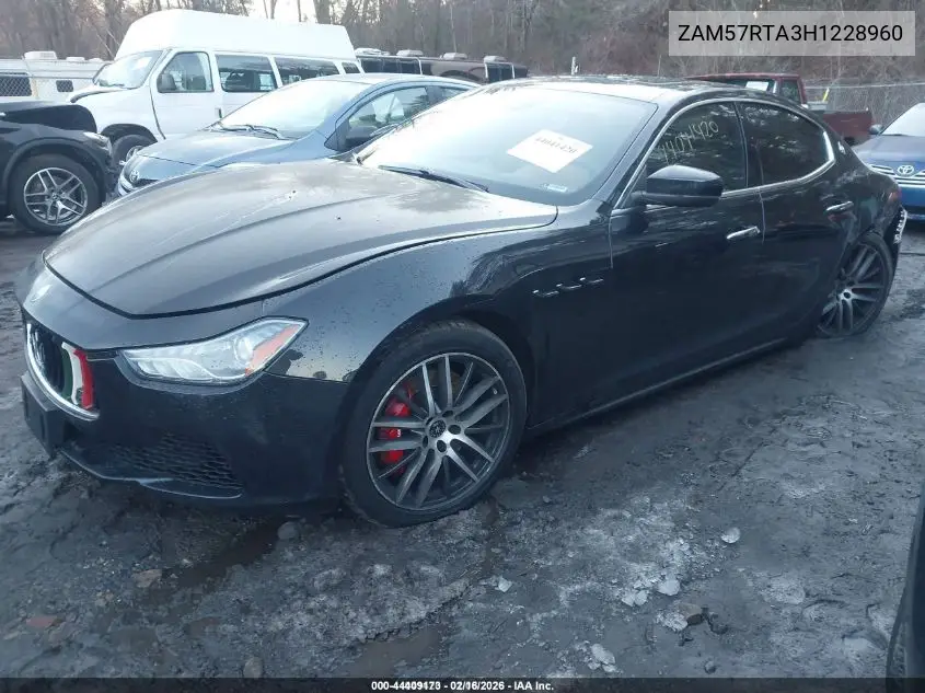2017 Maserati Ghibli S Q4 VIN: ZAM57RTA3H1228960 Lot: 44409173