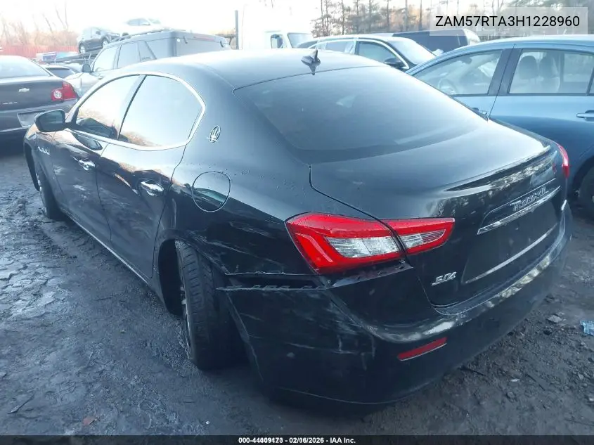 2017 Maserati Ghibli S Q4 VIN: ZAM57RTA3H1228960 Lot: 44409173