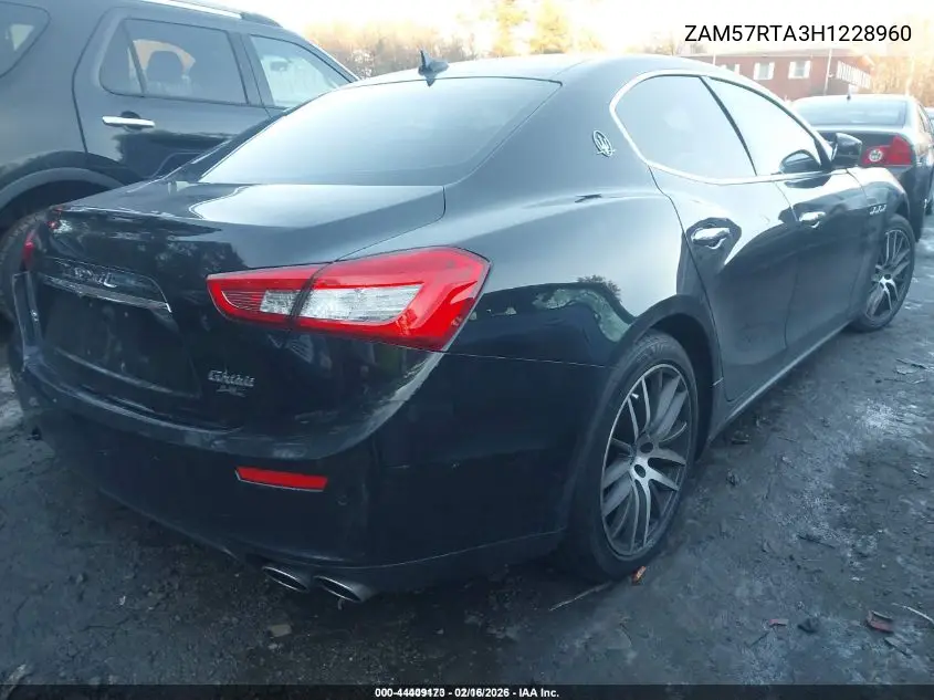 2017 Maserati Ghibli S Q4 VIN: ZAM57RTA3H1228960 Lot: 44409173