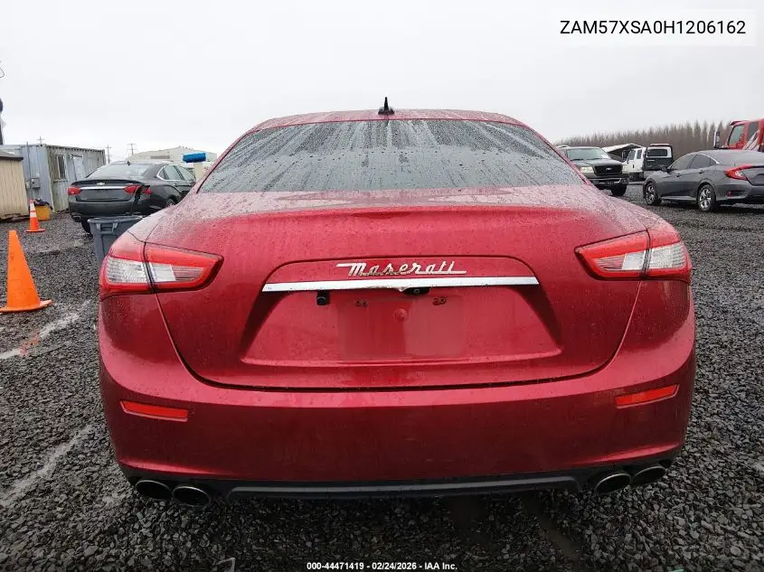 2017 Maserati Ghibli VIN: ZAM57XSA0H1206162 Lot: 44471419