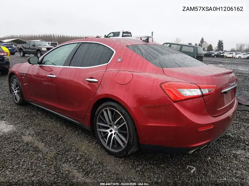 2017 Maserati Ghibli VIN: ZAM57XSA0H1206162 Lot: 44471419