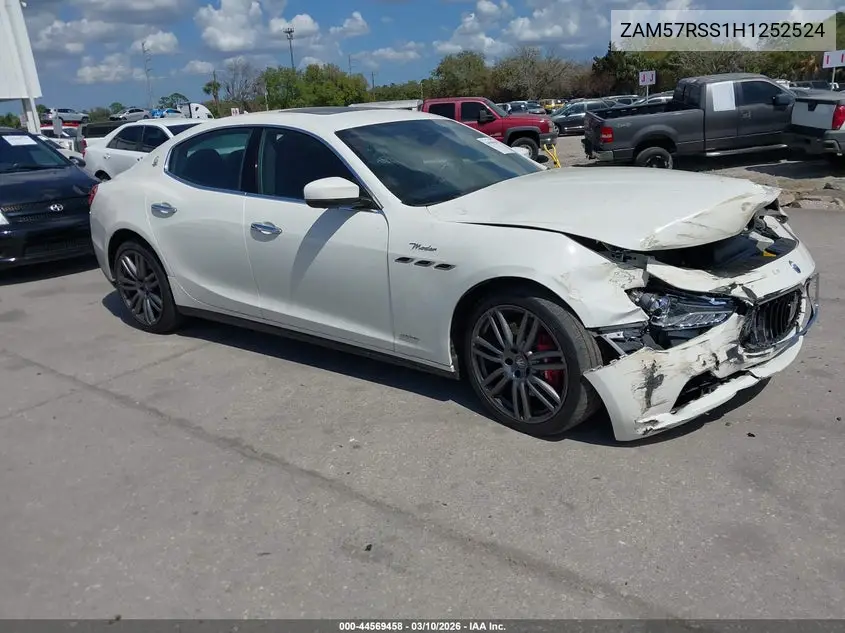 2017 Maserati Ghibli S VIN: ZAM57RSS1H1252524 Lot: 44569458